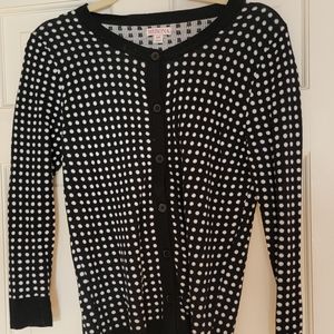 Black and white polka-dot cardigan